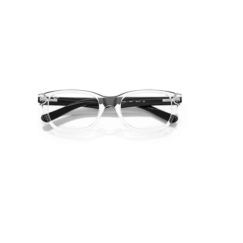 Ray-Ban Rb1555 Optics Kids Optical Black Frame Clear Lenses Polarized 46-16