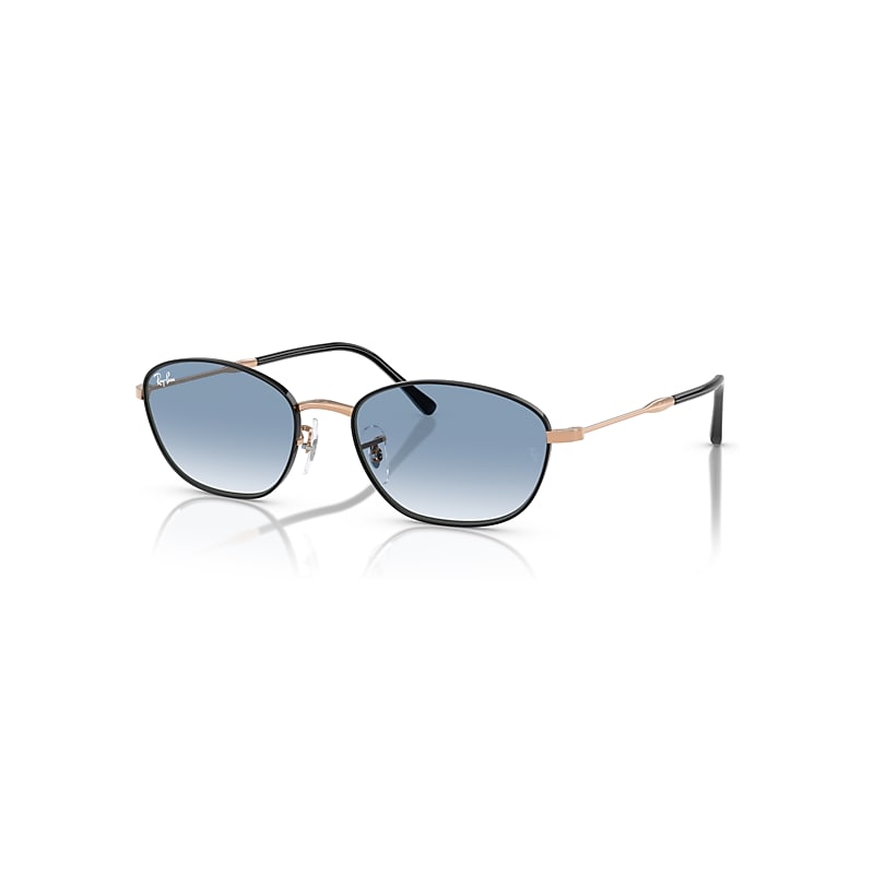 Ray-Ban Woman Sunglass RB3749 - Frame color: Black On Rose Gold, Lens color: Clear Gradient Blue - Image 3