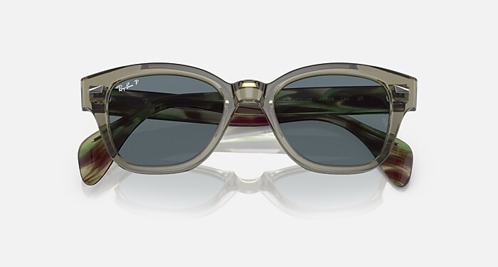 RB0880S Polarized Sunglasses in Transparent Green and Dark Blue