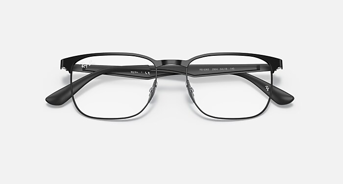 RB6363 OPTICS Polarized Eyeglasses with Black and Clear (54-18