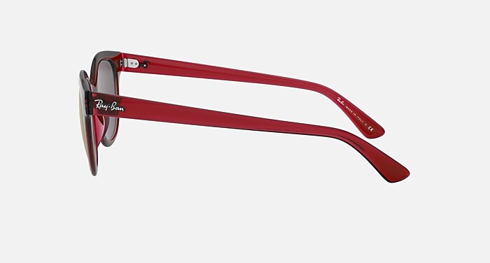 RB4324 Sunglasses in Transparent Red and Light Brown Mirror (50-21