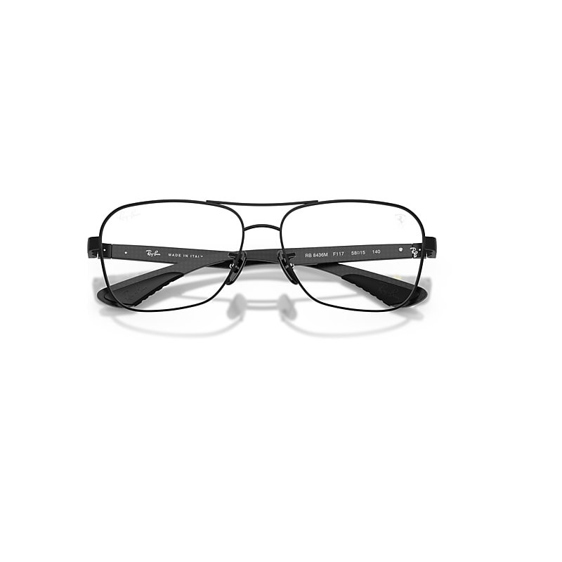 Ray-Ban Rb8436m Optics Scuderia Ferrari Collection Optical Dark Carbon Frame Clear Lenses Polarized 58-15