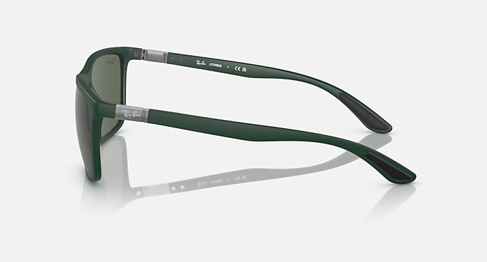 Ray-Ban RB4335 Matte Olive Green Rectangular Unisex Sunglasses w/ Case RB4385 Sunglasses in Green and Dark Green - RB4385 | Ray-Ban® US main image 3