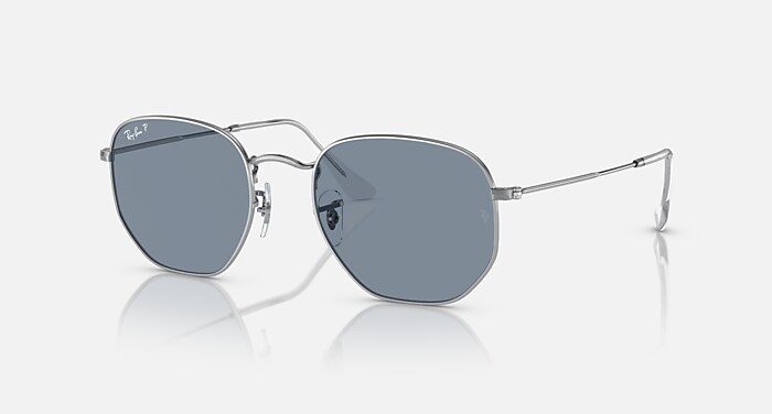 HEXAGONAL FLAT BRILLENGLAZEN Polarized Zonnebrillen in Zilver en
