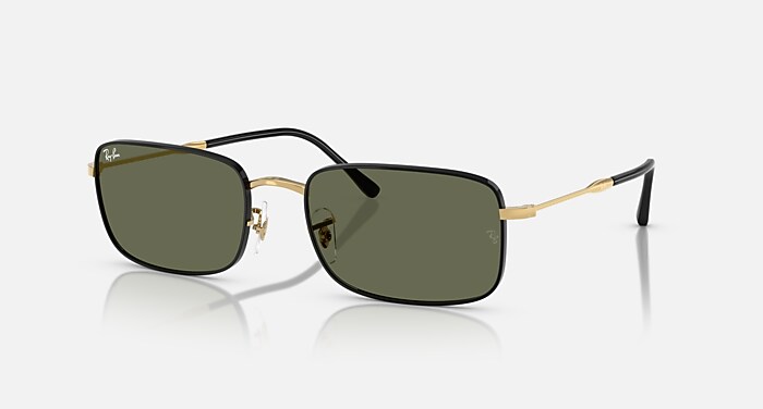 RB3746 Polarized Sunglasses in Black On Arista and G-15 Green