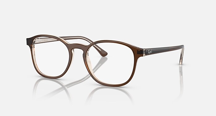 RB5417 OPTICS Eyeglasses with Brown On Transparent Light Brown and