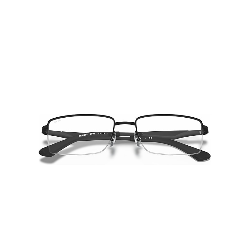Ray-Ban Rb6285 Optics Optical Black Frame Clear Lenses Polarized 53-18