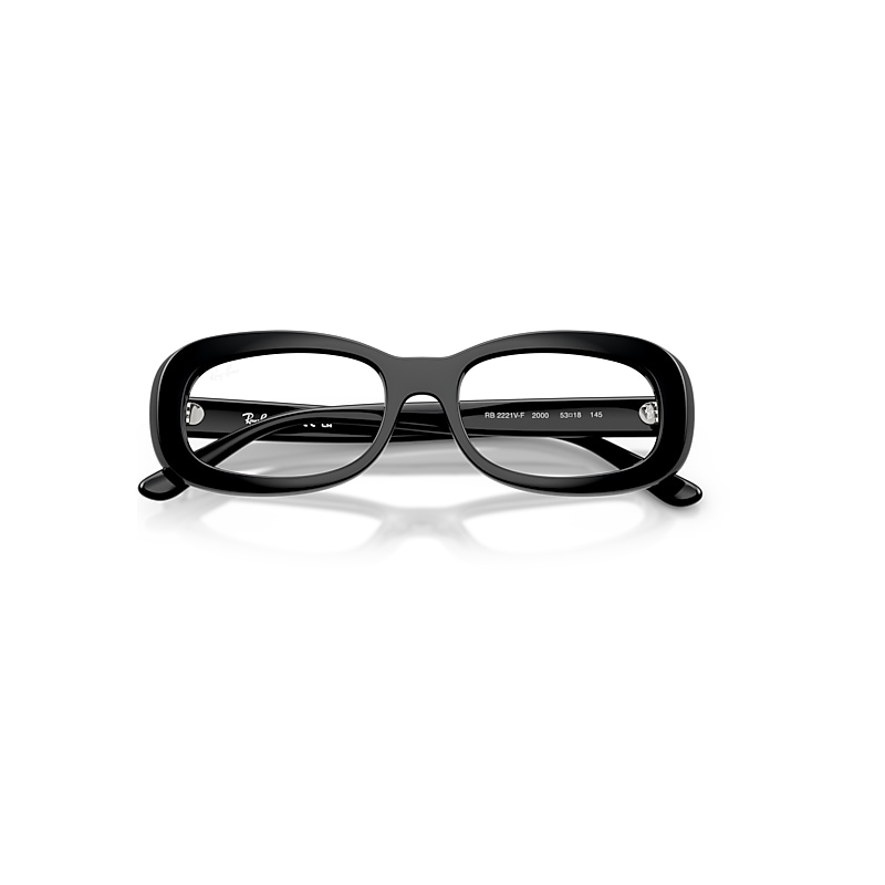 Ray-Ban Rb2221v Optics Optical Black Frame Clear Lenses Polarized 53-18