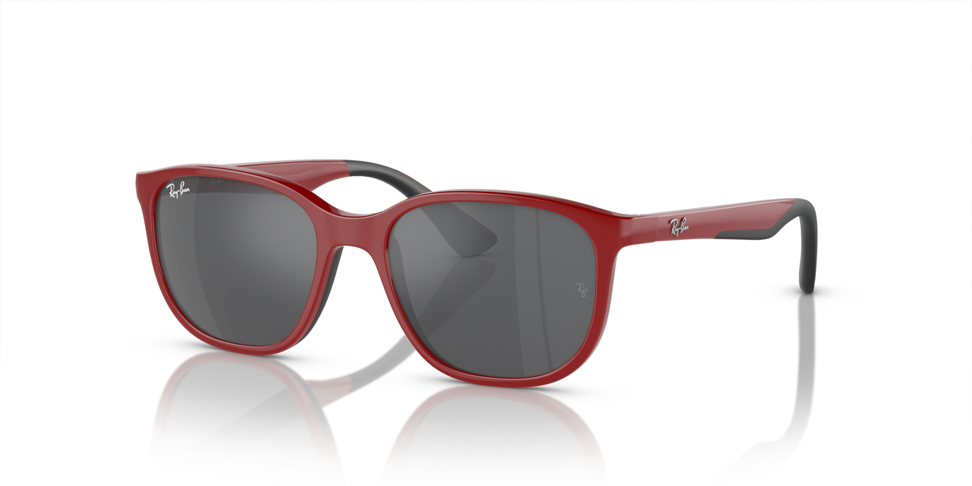 Ray-Ban Rb9078s Kids Bio-based Lunettes De Soleil - Monture Rouge Sur Noir Verres Argent 48-16 85 €
