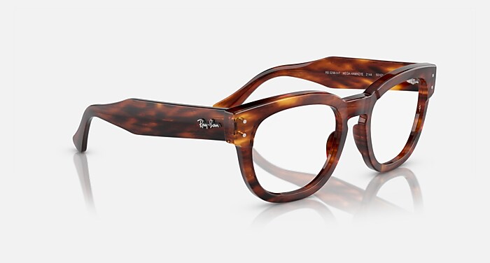MEGA HAWKEYE OPTICS Eyeglasses with Striped Havana and Clear (50