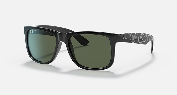 JUSTIN CLASSIC Sunglasses in Black and Dark Green (54-16) - RB4165