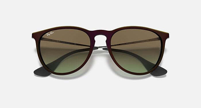 ERIKA CLASSIC サングラス ブラック上にミラー レッド と グリーン