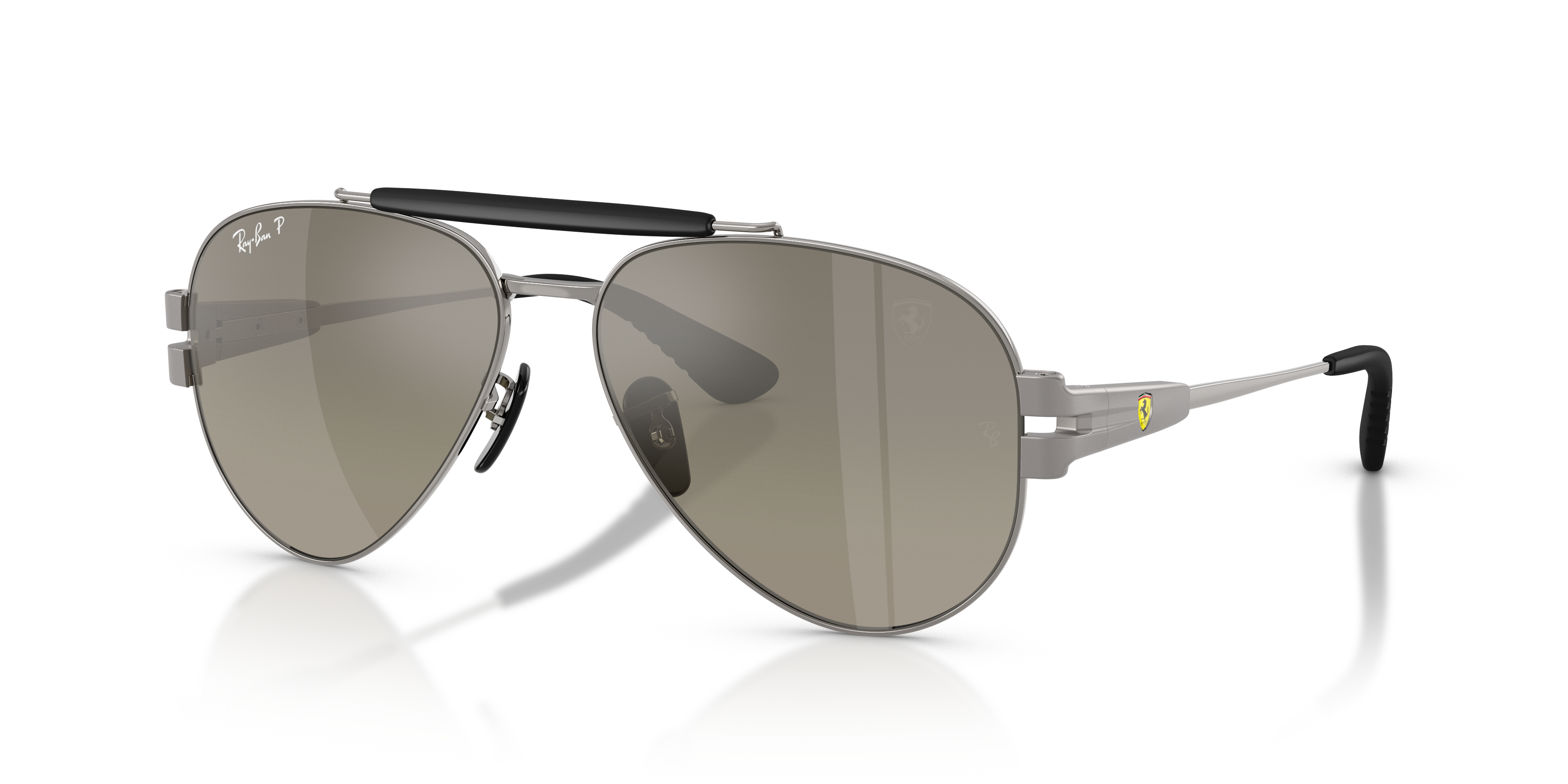 Ray-Ban Sonnenbrillen Rb3762m Scuderia Ferrari Collection Polarized+ Lenses Polarisiert - Matt Gunmetal Rahmen Grau Glas 58-14
