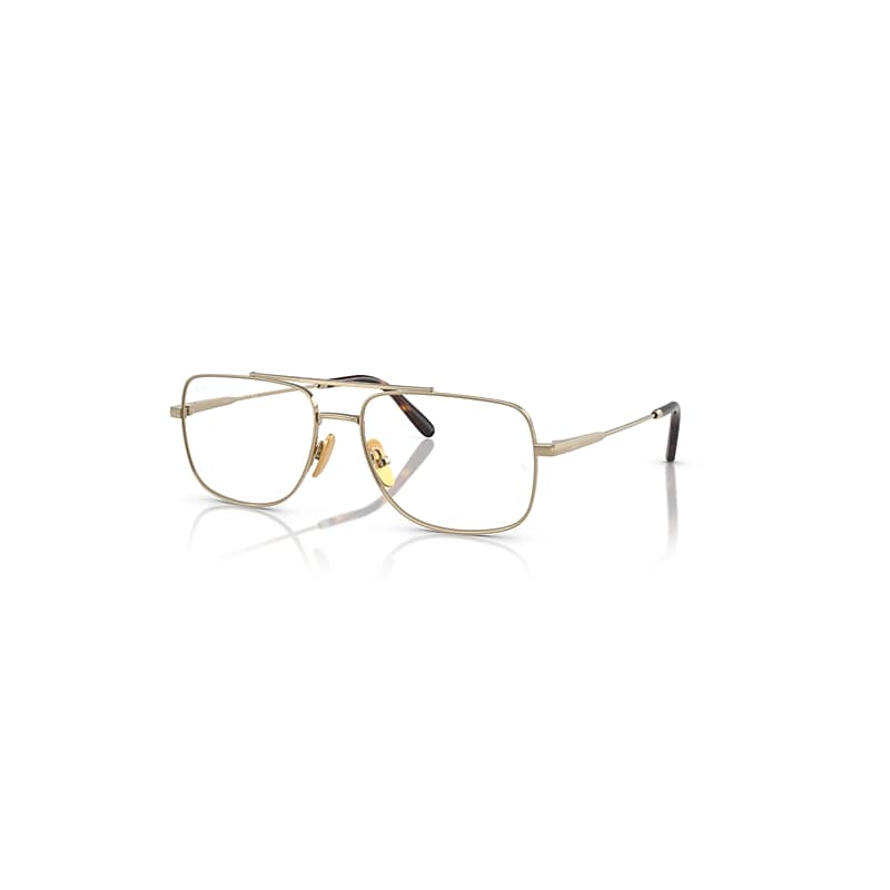 Ray-Ban Eyeglasses  William Titanium Optics - Arista Gold Frame Clear Lenses Polarized 56-17, RB8797