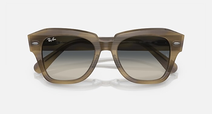 STATE STREET Sunglasses in Striped Green and Grey - RB2186 | Ray