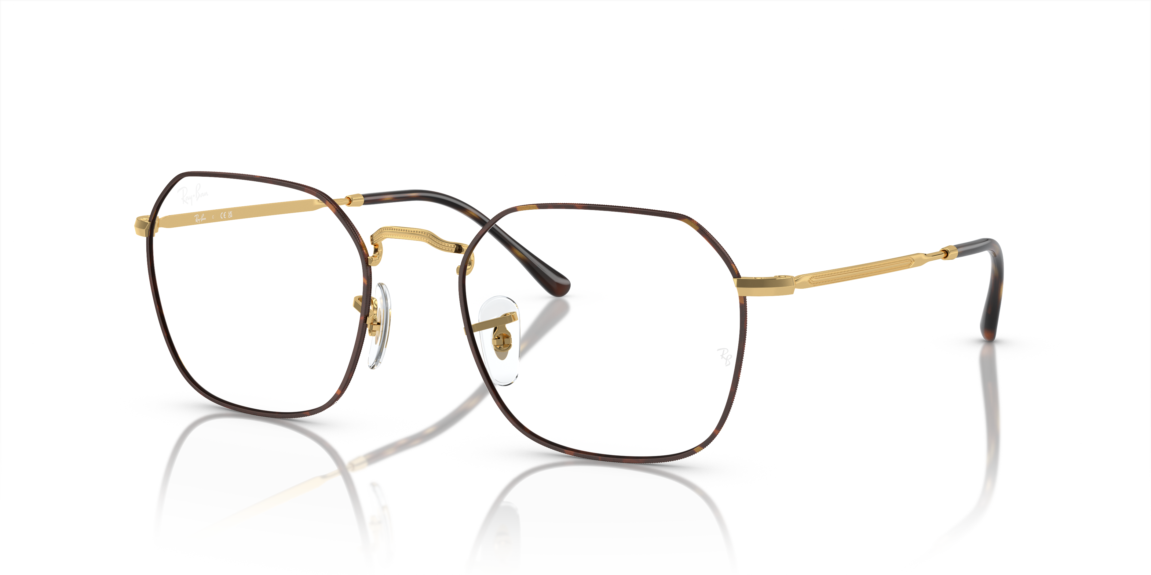Ray-Ban Eyeglasses Jim Optics Prescription Polarized - Gold Frame Clear Lenses 51-20