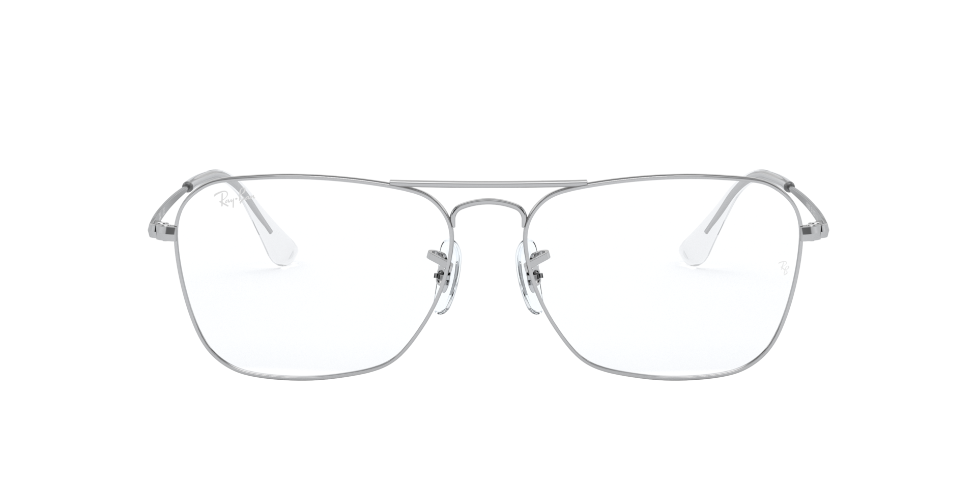 Ray-Ban Caravan Optics Eyeglasses Silver Frame Clear Lenses 55-15 132$