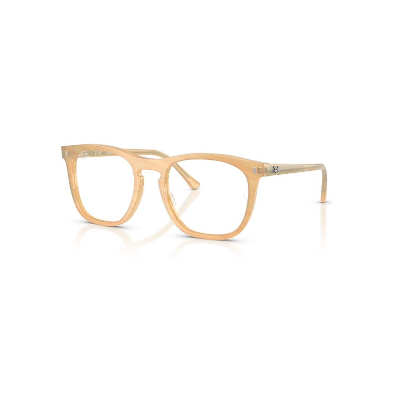 Ray-Ban Eyeglasses  Rb2210v Optics Change - Photo Striped Brown Frame Clear Lenses Polarized 53-21, RX2210V