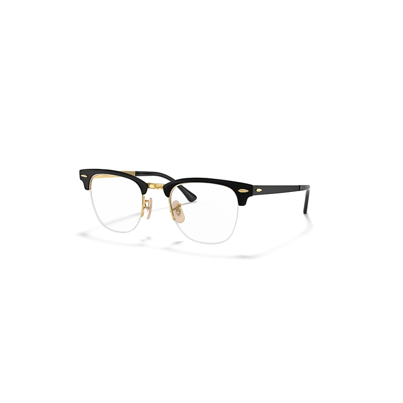 Ray-Ban Eyeglasses  Clubmaster Metal Optics - Black Frame Clear Lenses 50-22, RB3716VM