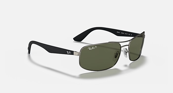 RB3527 Polarized Sunglasses in Gunmetal and G-15 Green Polarized