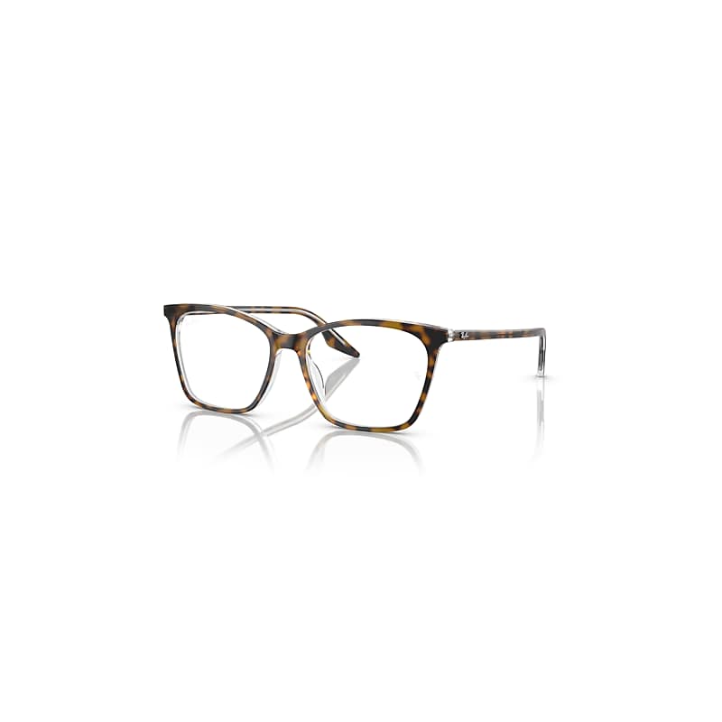 Ray-Ban Eyeglasses Women's Rb5422 Optics - Havana On Transparent Frame Clear Lenses Polarized 54-16, RX5422
