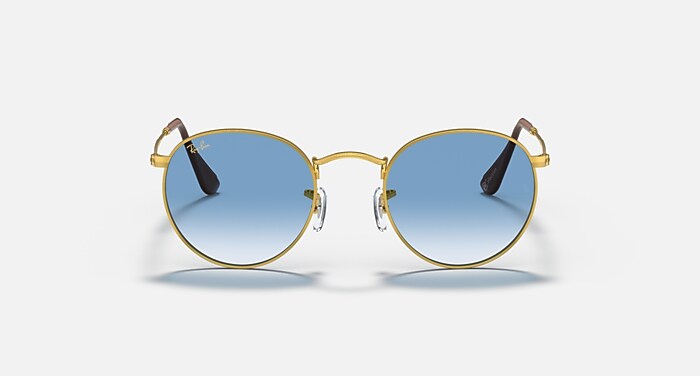 ROUND METAL @COLLECTION Sunglasses in Gold and Light Blue Gradient