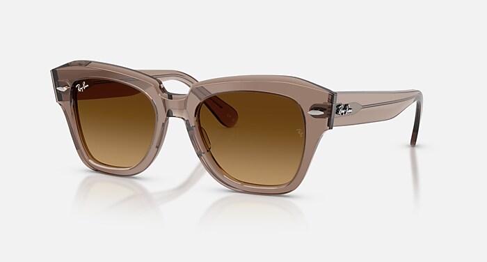 Ray-Ban レイバン RB2186 STATE STREET 偏光サングラス STATE STREET Sunglasses in Transparent Light Brown and Gradient