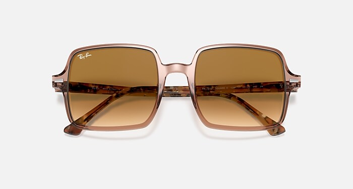 SQUARE II Sunglasses in Transparent Brown and Light Brown Gradient