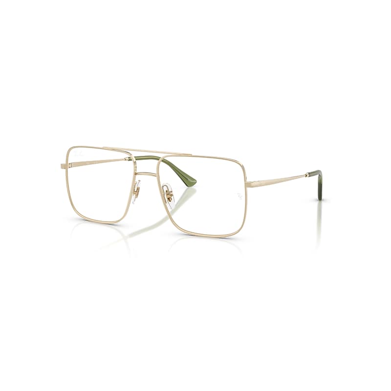 Ray-Ban Eyeglasses Unisex Ari Optics Bio-based - Pale Gold Frame Clear Lenses Polarized 56-16