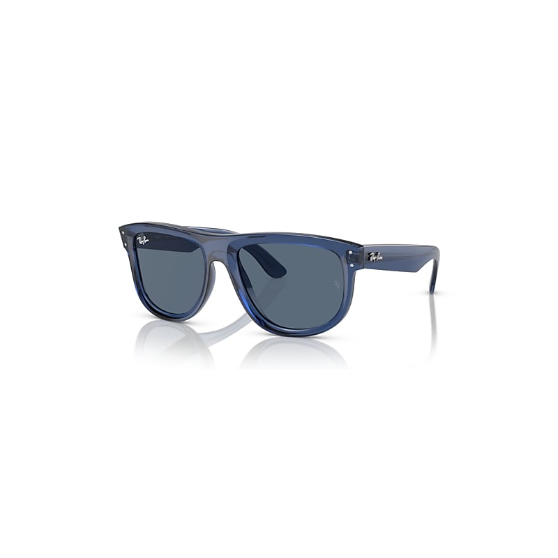 Ray-Ban Sunglasses Boyfriend Reverse - Transparent Navy Blue Frame Blue Lenses 56-18, RBR0501S - Image 1