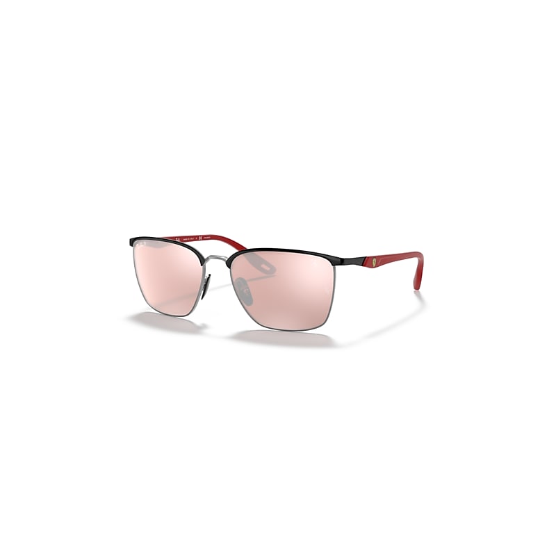 Ray - Ban Unisex Black/Silver Rb3673m Scuderia Ferrari Collection F060h2 Sunglasses Metal Squared Polarized Mirror - Image 3