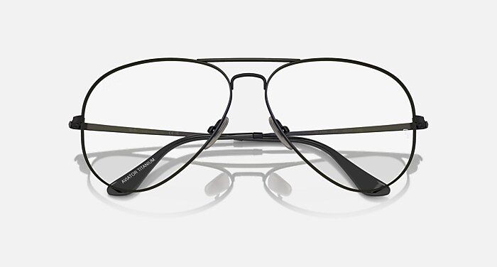 AVIATOR TITANIUM OPTICS Eyeglasses with Black and Clear (58-14