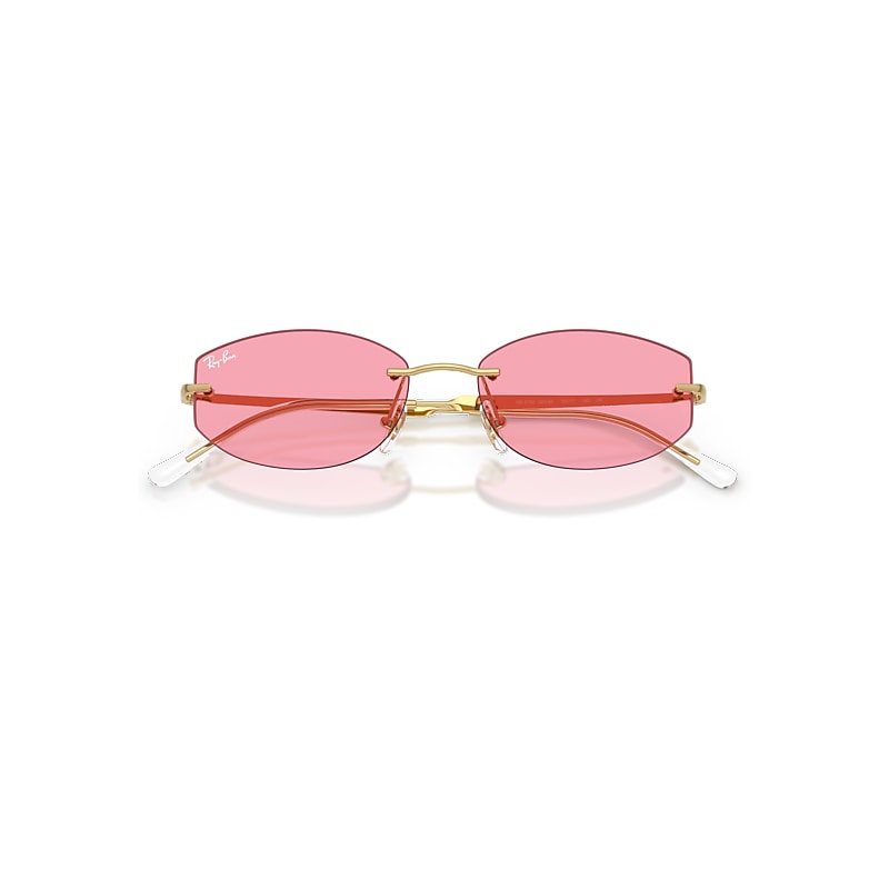 Ray-Ban Rb3792 Sunglasses Gold Frame Pink Lenses 55-17