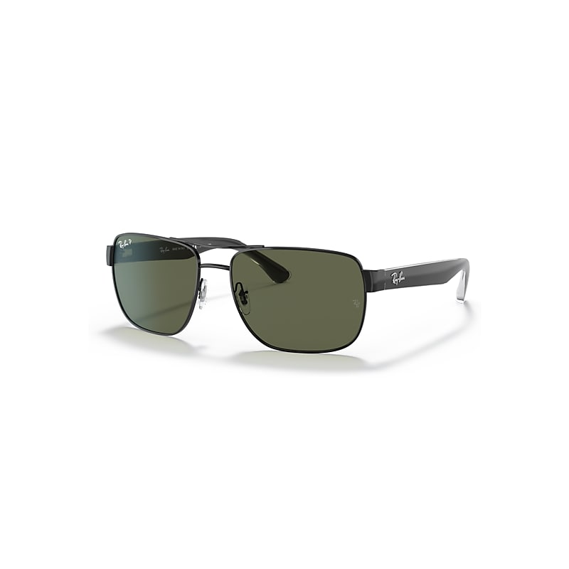 Ray-Ban Sunglasses Men's - Black Frame Green Lenses Polarized 58-17, RB3530 - Image 1