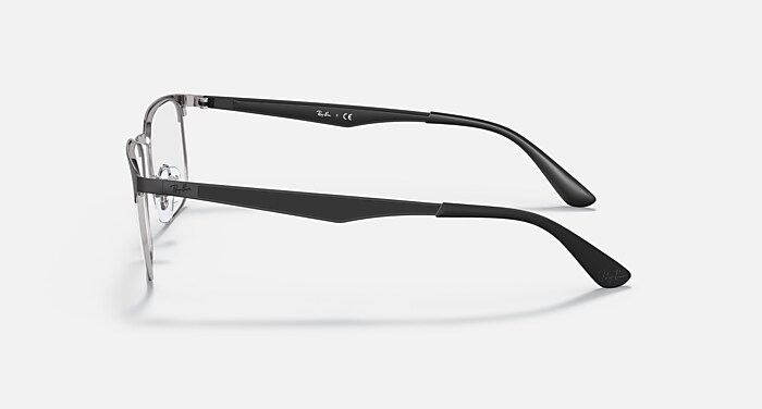 RB6363 OPTICS Polarized Eyeglasses with Black On Silver and Clear