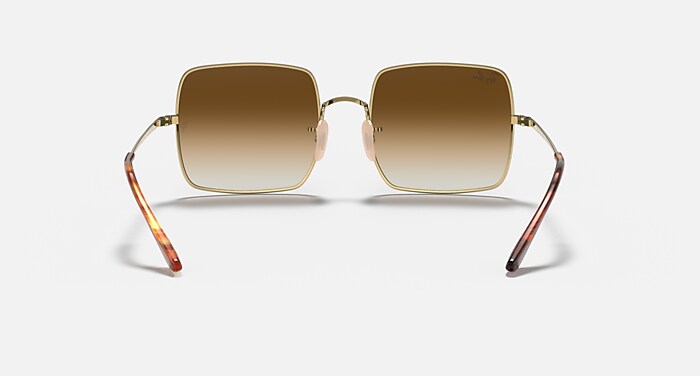 Ray-Ban Square Classic Sunglasses RB1971 Gold Frame Light Brown Gradient Lenses Ray-Ban Square 1971 Classic Sunglasses - Polished Gold Frame  main image 4