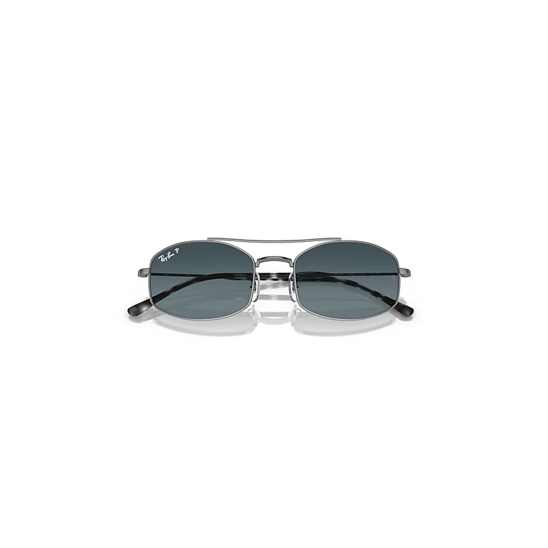 Ray-Ban Unisex Sunglass RB3719 -  Frame color: Gunmetal, Lens color: Dark Blue Polarized