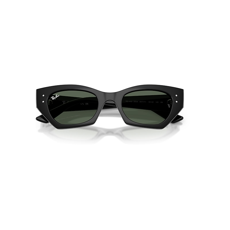 Ray-Ban Zena Bio-based Sunglasses Black Frame Green Lenses 49-22