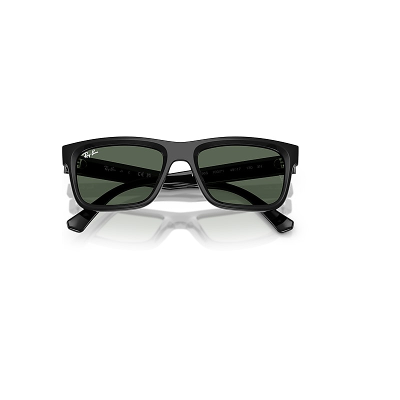 Ray-Ban Rb9196s Kids Bio-based Sunglasses Black Frame Green Lenses 49-17