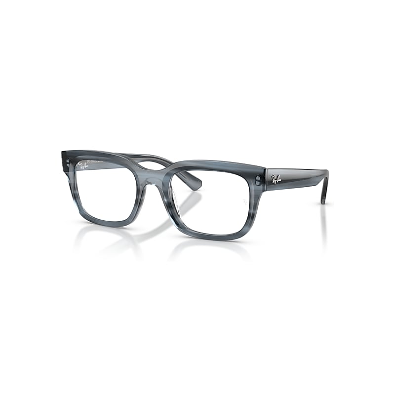 Ray-Ban Eyeglasses  Chad Optics Bio-Based - Striped Blue Frame Clear Lenses Polarized 54-22, RB7217