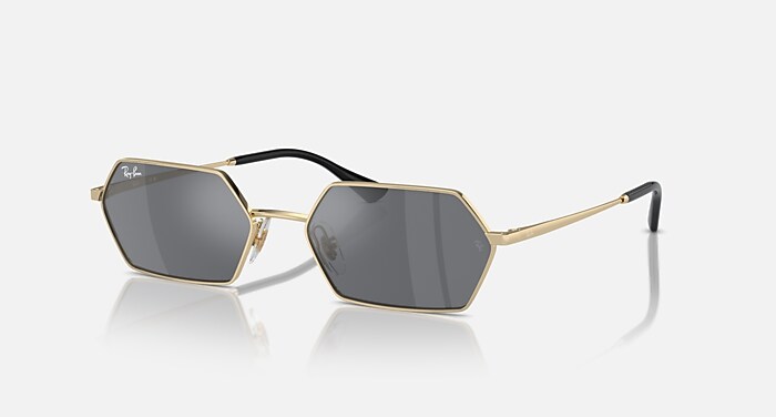 YEVI BIO-BASED Sunglasses in Light Gold and Dark Grey - RB3728