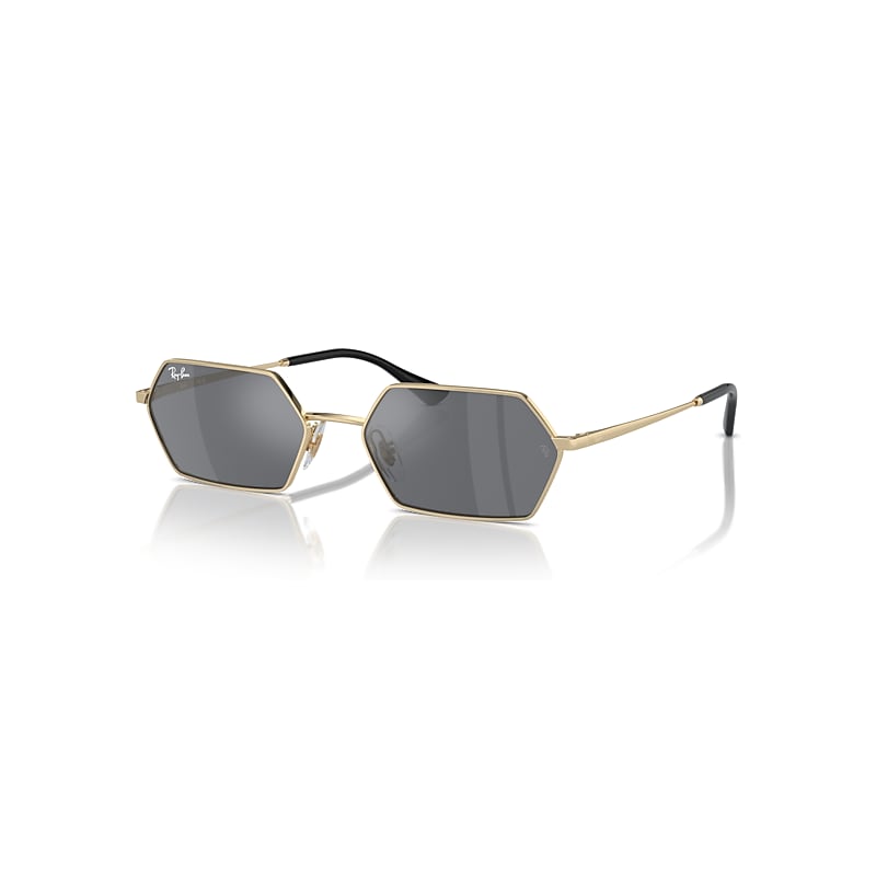 Ray - Ban Unisex Gold/Grey Rb3728 Yevi 92136V Sunglasses Metal Geometric Normal Mirror - Image 5