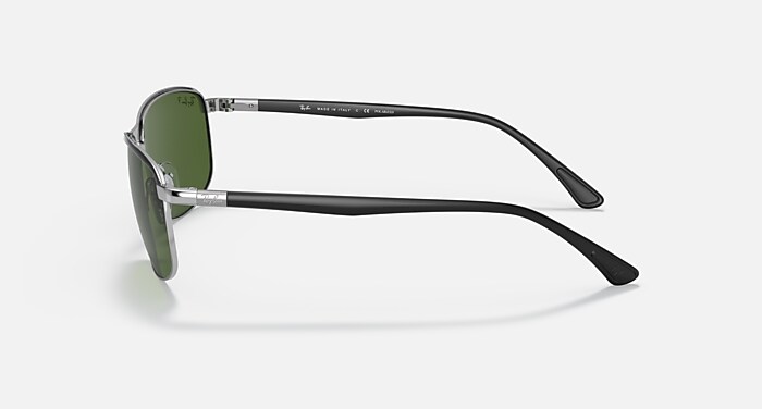 RB3671 POLARIZED+ LENSES Sunglasses in Black On Silver and Dark