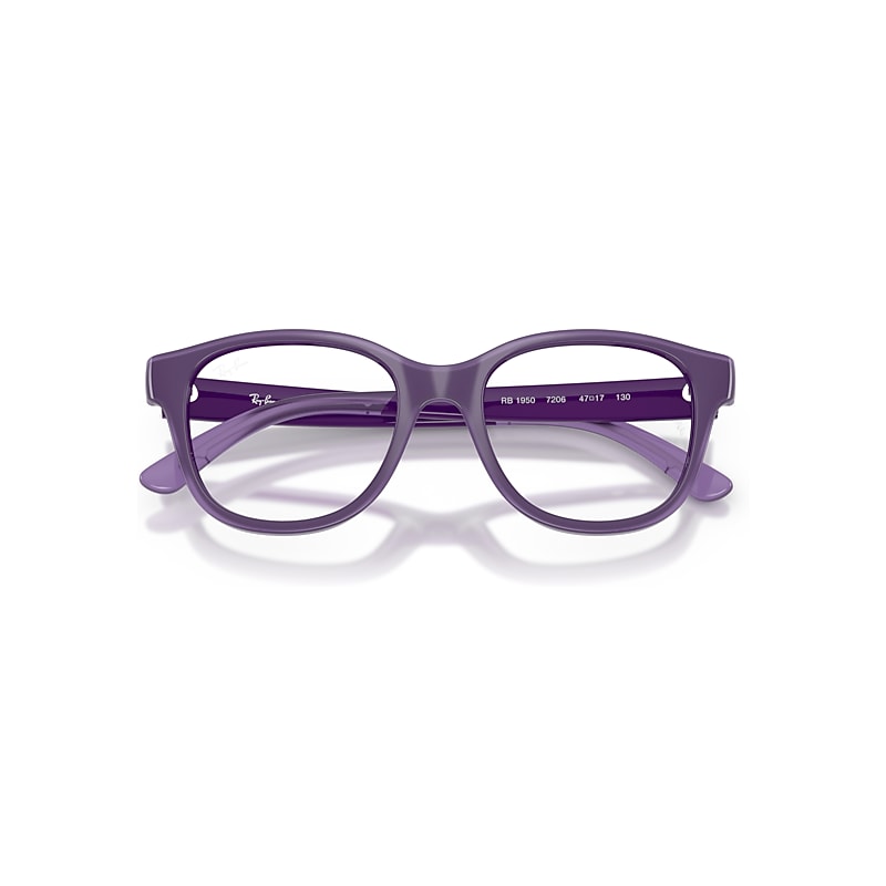 Ray-Ban Rb1950 Optics Kids Everflex Optical Violet On Transparent Violet Frame Clear Lenses Polarized 44-17