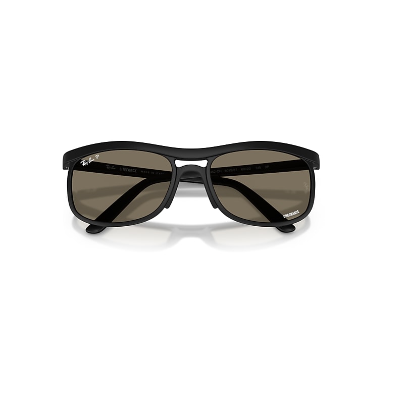 Ray-Ban Rb4452 Polarized+ Lenses Liteforce Sunglasses Sand Black Frame Grey Lenses Polarized 56-20