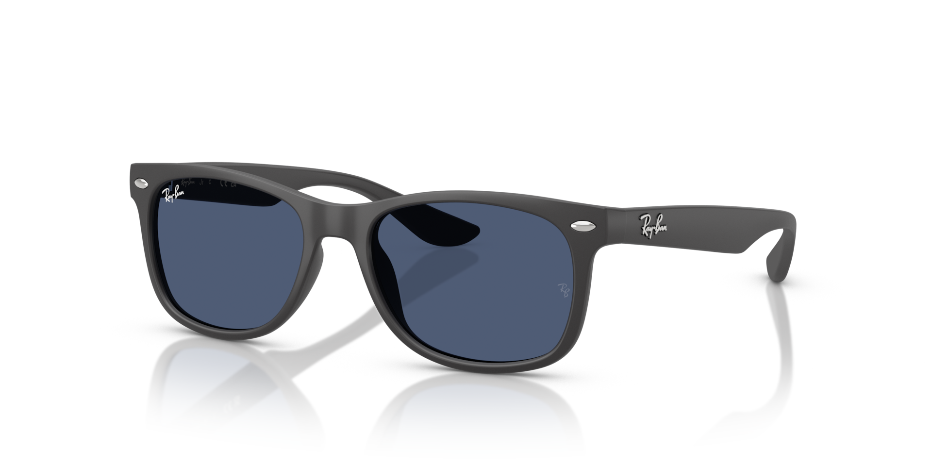 Ray-Ban New Wayfarer Kids Lunettes De Soleil - Monture Gris Fonc Caoutchouc Verres Bleu 47-15 75 €