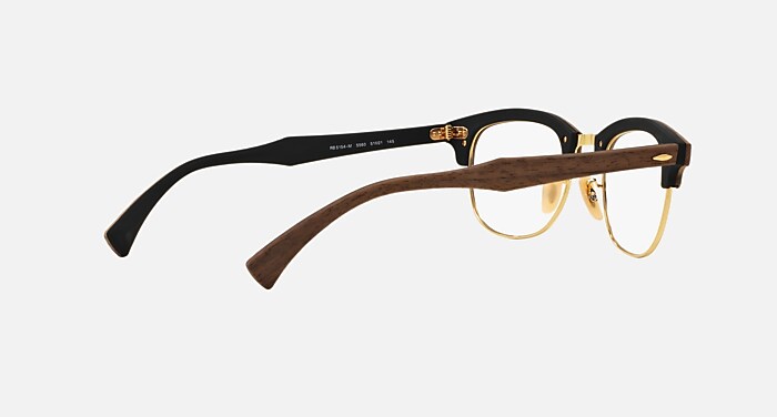 CLUBMASTER WOOD OPTICS Polarized Eyeglasses with Brown and Clear