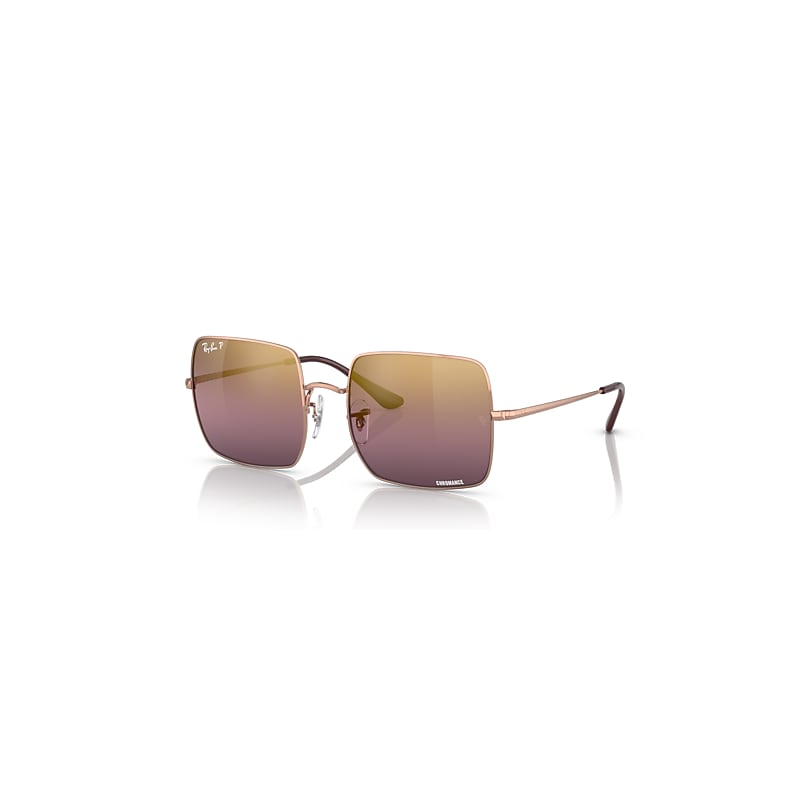 Ray-Ban Square 1971 Polarized+ Lenses Gafas De Sol Rose Gold Montura Rojo Lentes Polarizado 54-19