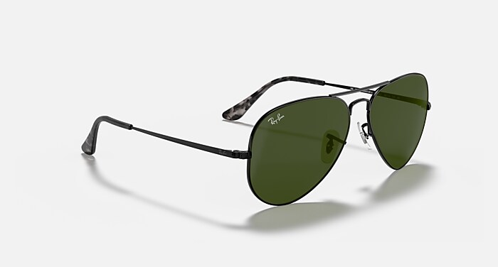 AVIATOR METAL II Sunglasses in Black and G-15 Green - RB3689 | Ray