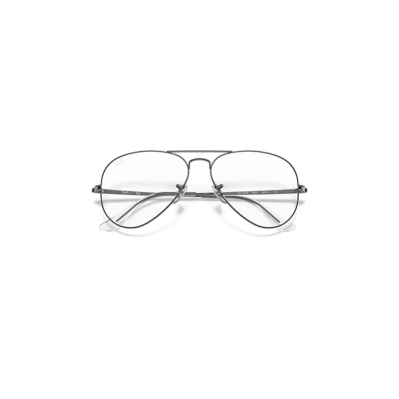 Ray-Ban Aviator Optics Optical Gunmetal Frame Clear Lenses 55-14